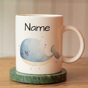 Tasse de baleine personnalisée avec nom, tasse personnalisable, tasse pour enfants baleine, tasse nominative, tasse de baleine, tasse de baleine personnalisée