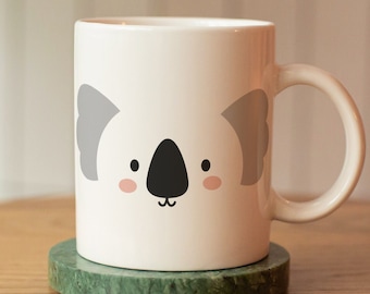 Koala Mug, Cute Mug for Kid, Ceramic Coffee Cup with Koala Print as Birthday Present or Christmas Gift