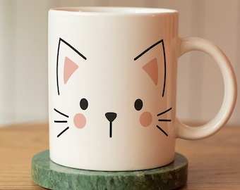 Mug with Cat Print, Ceramic Coffee Cup as the perfect cat lover gift, Cute Mug