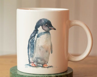 Cute Penguin Ceramic Mug - Perfect Gift for Christmas, Valentine's Day, or Birthdays, Penguin Coffee Mug