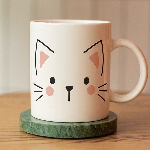 Tasse de chat en céramique, tasse de chat - joli cadeau pour les amoureux des chats ou les mamans de chats