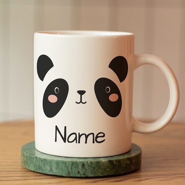 Personalisierte Panda Tasse mit Namen, Personalisierbare Tasse, Kindertasse Panda, Namenstasse