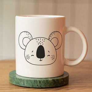 Koala Mug, Cute Mug for Kid, Ceramic Coffee Cup with Koala Print as Birthday Present or Christmas Gift
