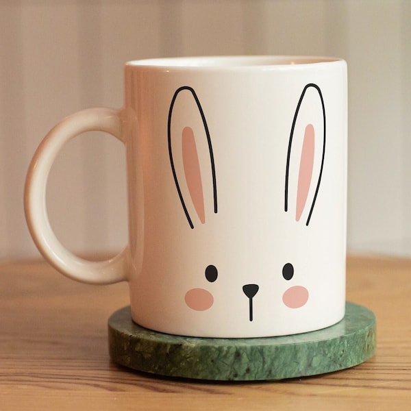 Mug with Bunny Print - a cute unique gift for her / him or a bunny mom