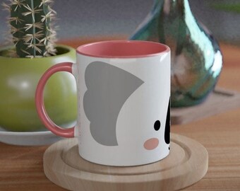 Mug with Koala Print and color inside, White Ceramic Mug, Coffee Mug, Coffee Cup, Cup, Mug, Coffee, Handmade, Tea Cup, Gift, Gift idea