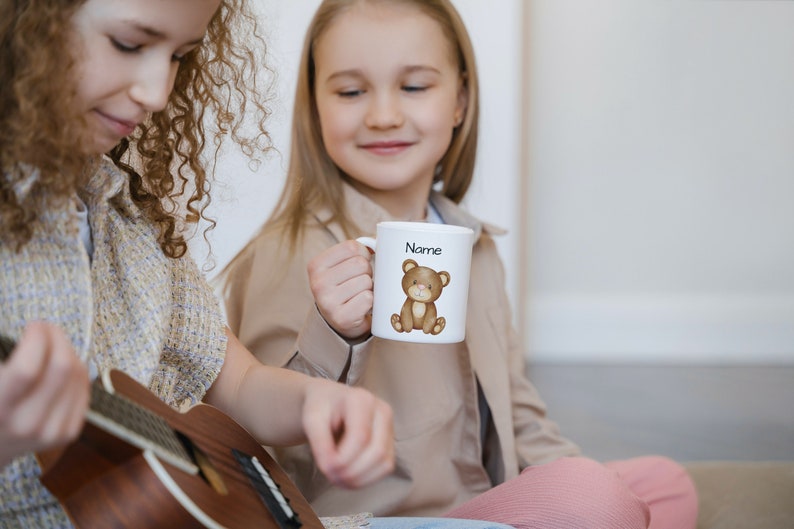 Personalized bear mug for kids with name, Personalized gift for kids, ceramic bear mug image 5