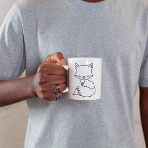 Tasse renard, tasse renard, tasse céramique renard, doodle renard, tasse céramique blanche image 3