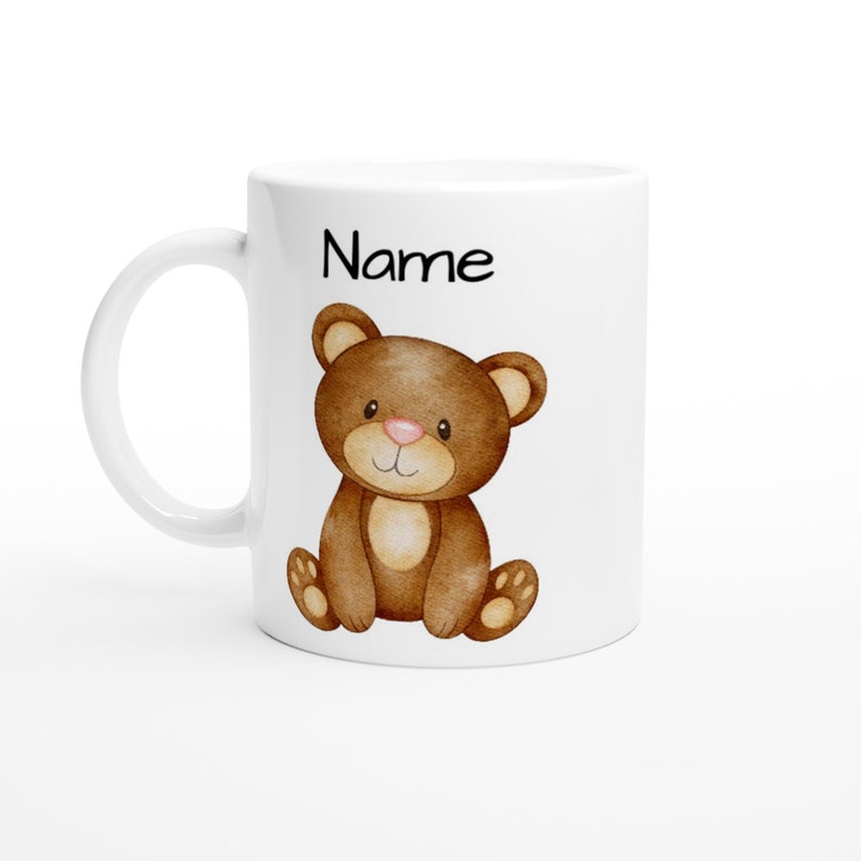 Personalized bear mug for kids with name, Personalized gift for kids, ceramic bear mug image 9