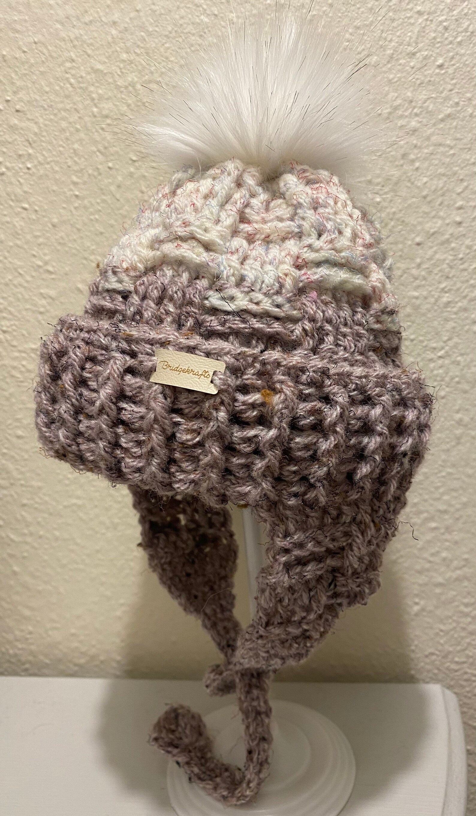 Baby winter hat with ear warmers and sliding strap tie Etsy