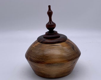 Wood Urn for Ashes / Cremation - Human Urn - Decorative Lidded Vessel for Cremation - Handmade -Spalted Ambrosia Maple - Turned Wood Urn