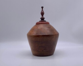 Wood Urn for Ashes / Cremation - Decorative Lidded Vessel - Remembering a Beloved Pet - Cremation Vessel