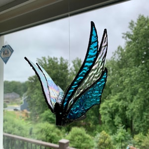 Fairy Stained Glass Suncatcher - Stained Glass Flying Fairy - Fairy Art - Stained Glass Window Art - Lead-Free - Handmade - Free Shipping