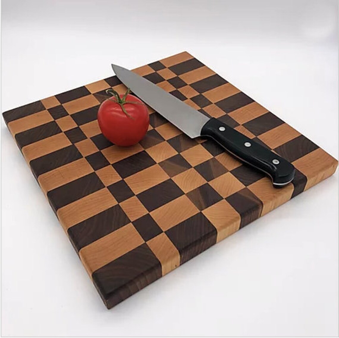 Chess Board Wood Cutting Board Checkered Cutting Board Etsy