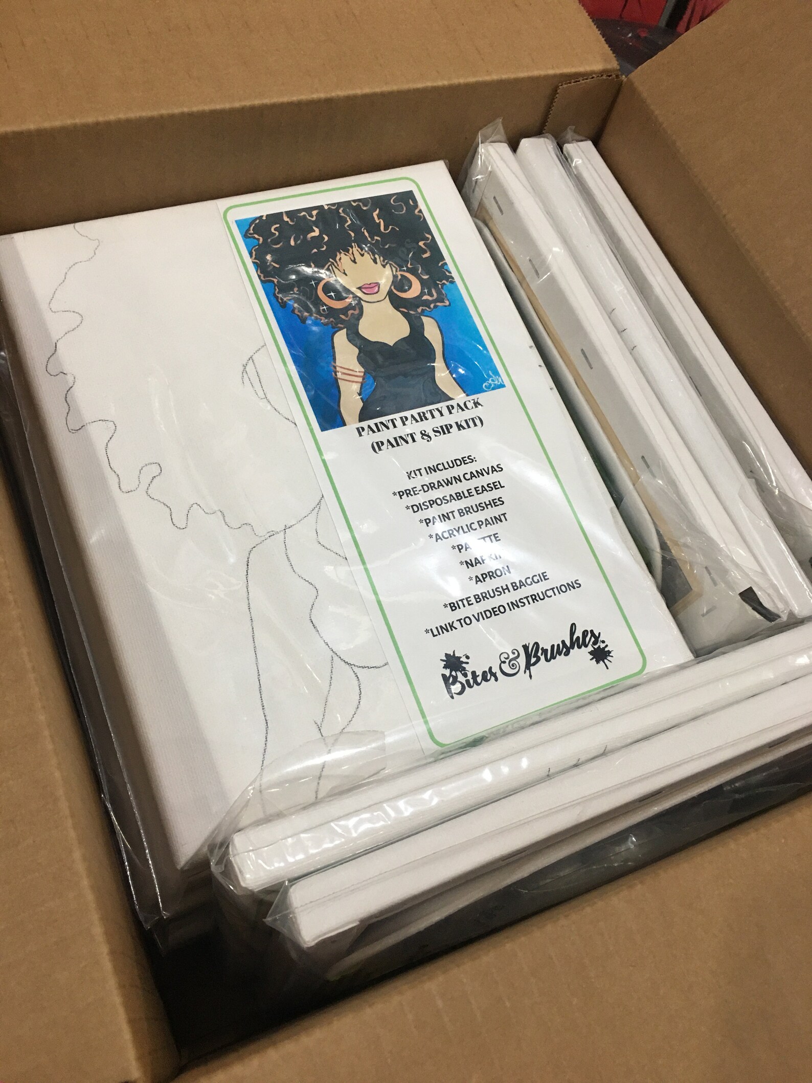 Paint & Sip DIY Party Kit/ Pre Drawn/canvas/adult Painting/ at Etsy