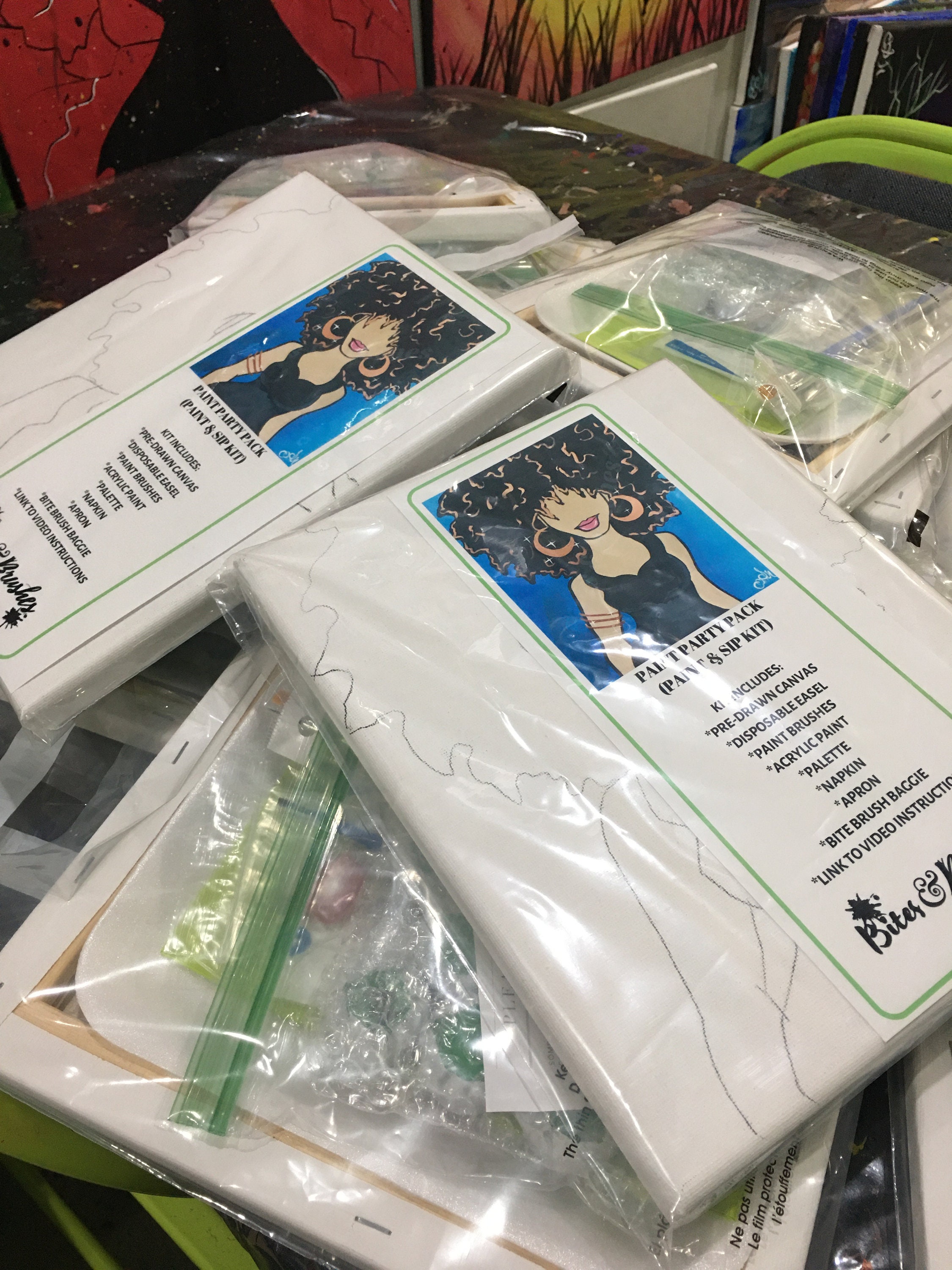 Paint & Sip DIY Party Kit/ Pre Drawn/canvas/adult Painting/ at Etsy