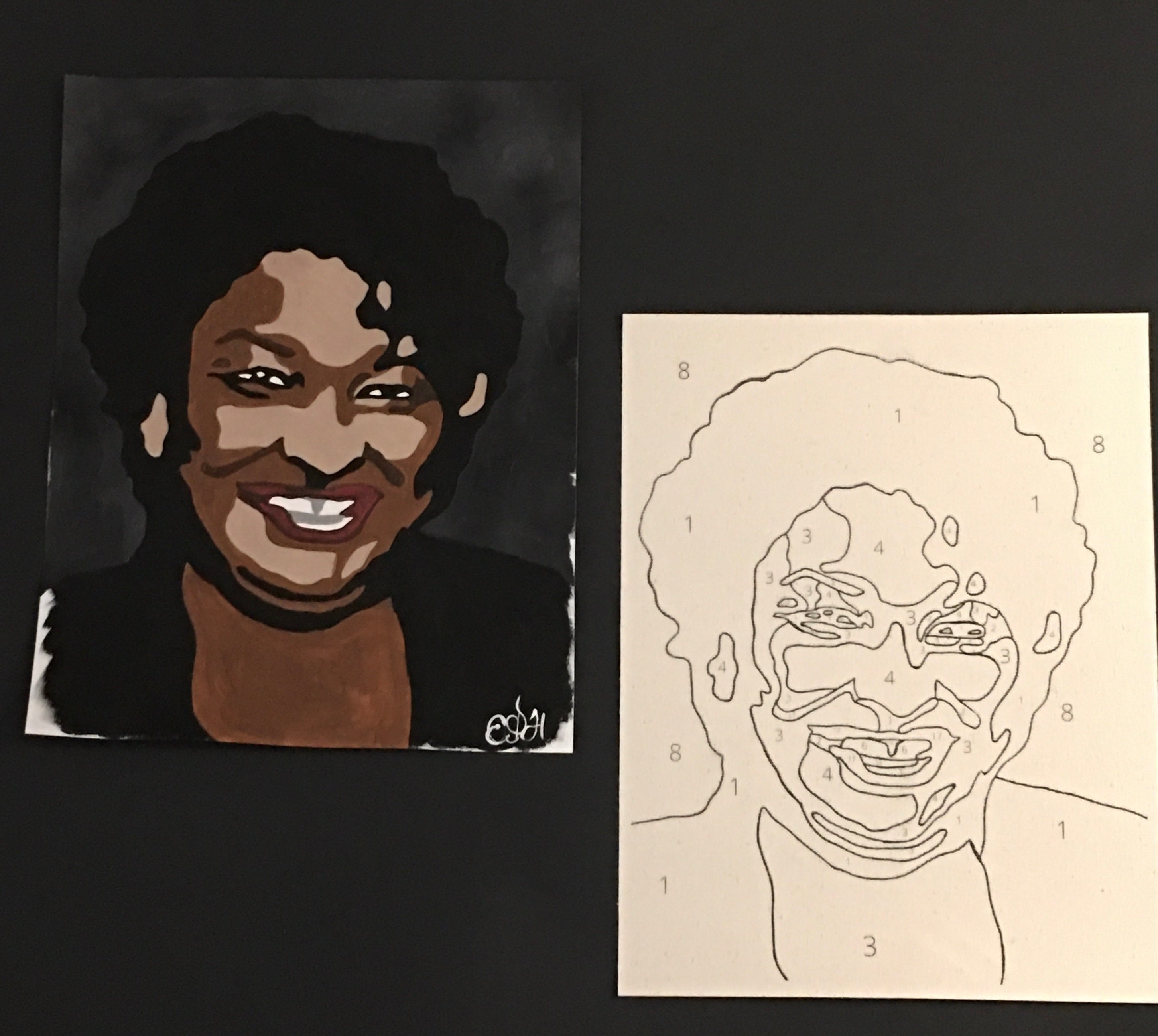 Stacey Abrams/ Georgia Paint by Numbers Kit /paint & Sip/ Pre Drawn/ DIY  Paint Party/painting/paint and Sip at Home, DIY Gift 
