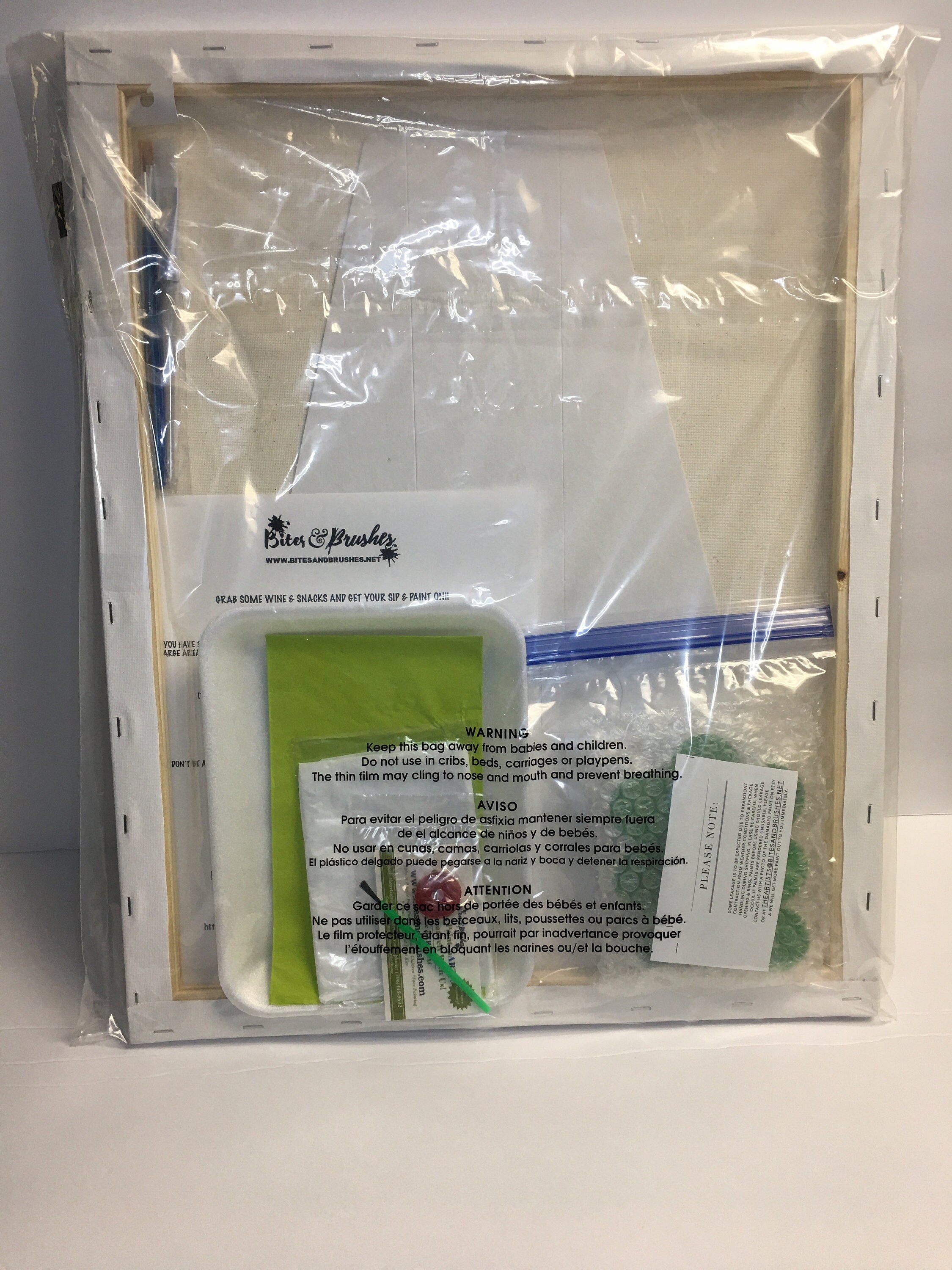 Paint & Sip at Home Kit/ Pre Drawn/ DIY Paint Etsy