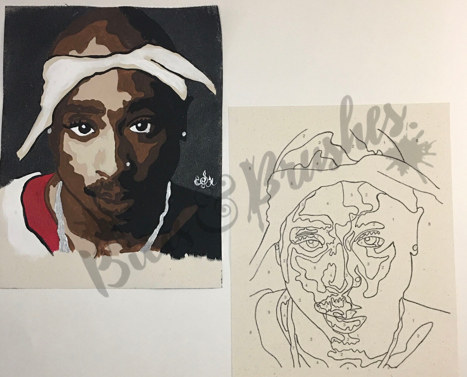 2pac Tupac Rapper Paint by Numbers Kit /paint & Sip/ Pre Etsy UK