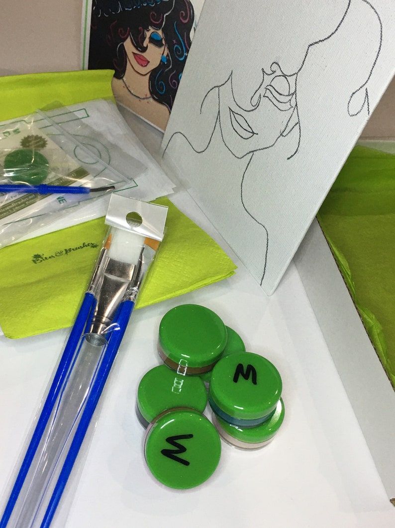 Paint & Sip/ Pre Drawn/ DIY Paint Party Kit/adult Canvas Etsy