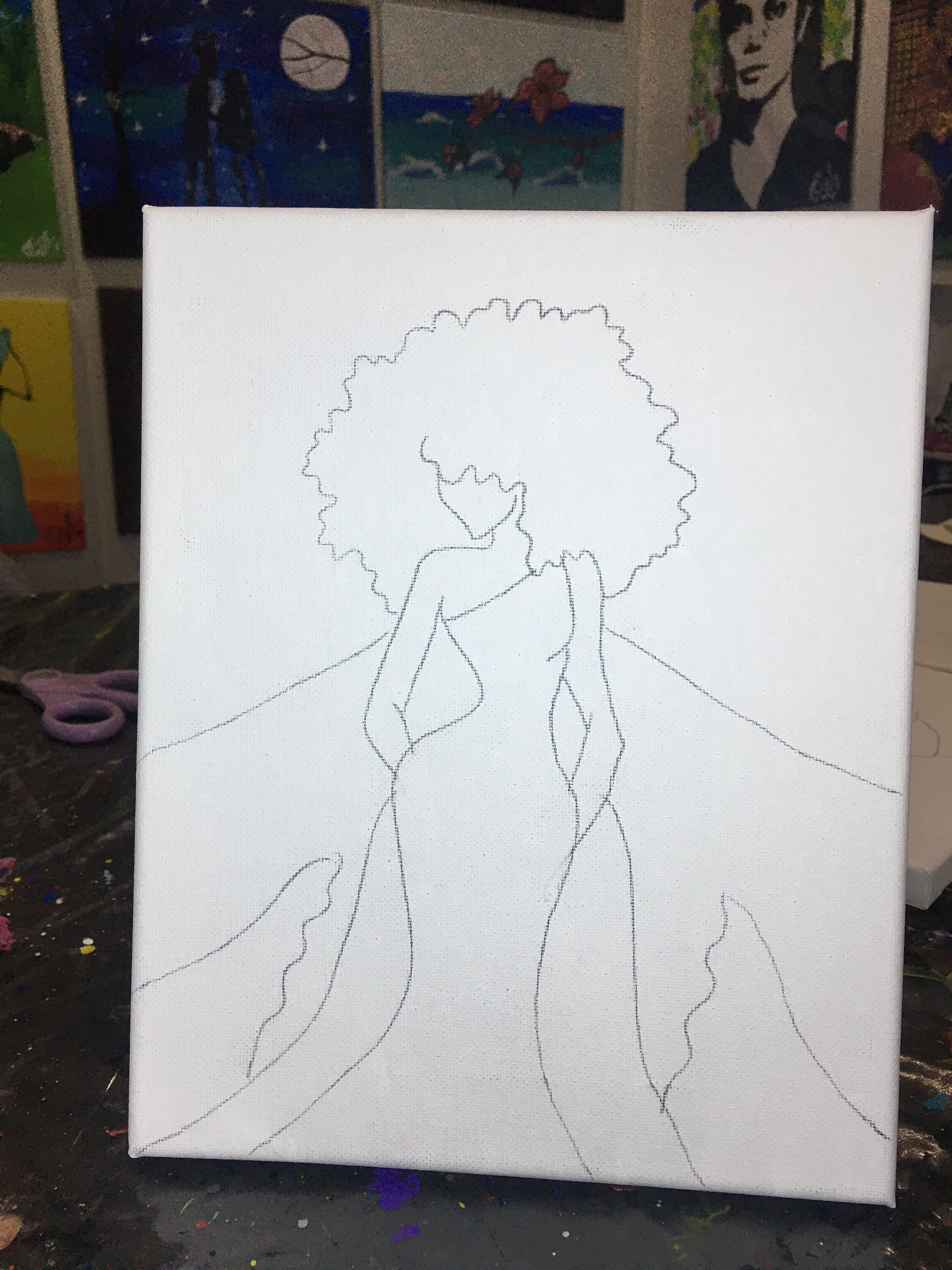 Paint & Sip DIY Party Kit/ Pre Drawn/Canvas/Adult Painting/ At Etsy