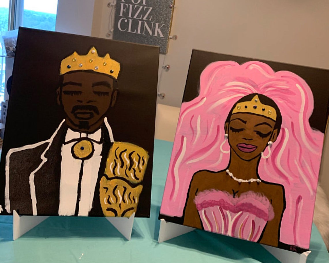 Couples Paint & Sip/ Pre Drawn/ DIY Paint Etsy