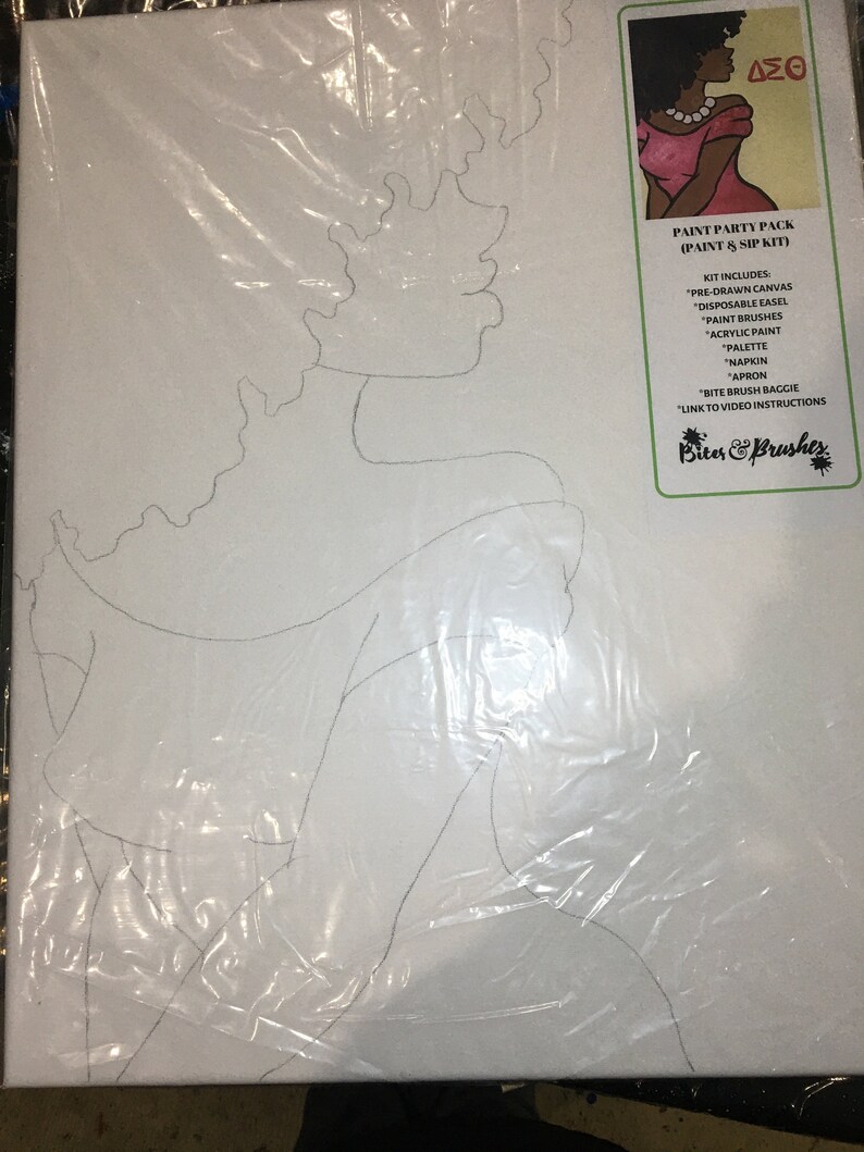 Paint & Sip At Home Kit/ Pre Drawn/ DIY Paint Etsy