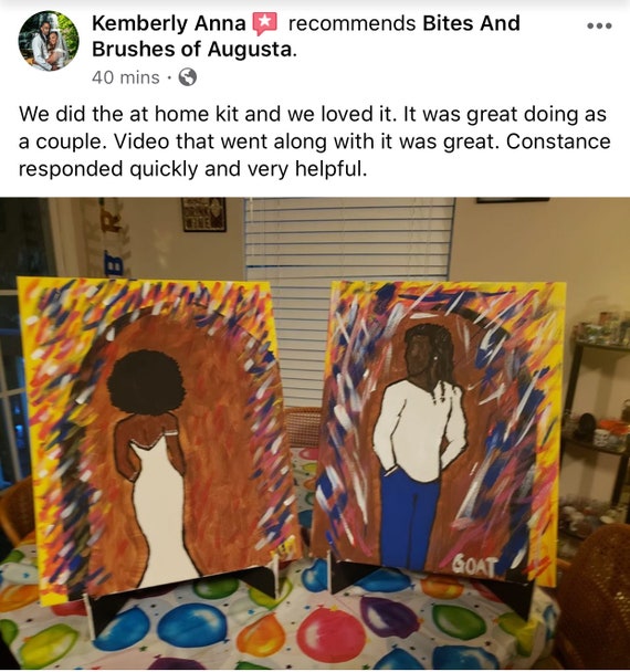 Couples Paint & Sip/ Pre Drawn/ DIY Paint Party/canvas/painting