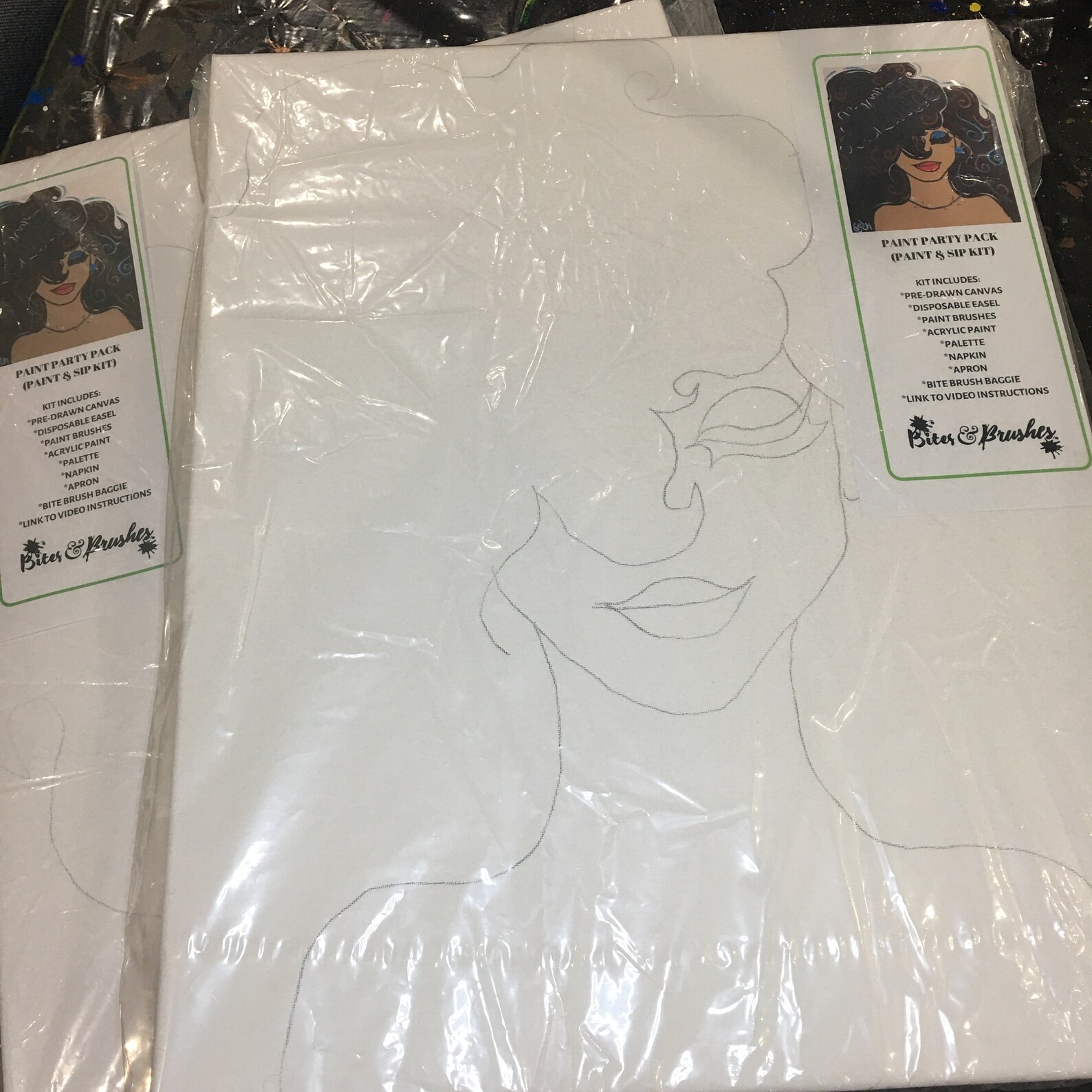 Paint & Sip DIY Party Kit/ Pre Drawn/canvas/adult Painting/ at Etsy