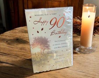 90th Birthday Card Largr card lovely wording for a special birthday