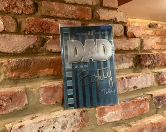 80th Birthday Card DAD Happy Birthday Dad - Lovely words and excellent quality birthday card for dad Happy 80th Birthday Dad Eighty Birthday
