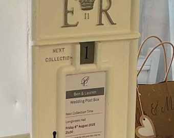 Letrero de boda en buzón. Elección de 3: texto personalizado. También alquiler de buzón si es local para recoger bodas y eventos. Alquiler de bodas. Alquiler de eventos.