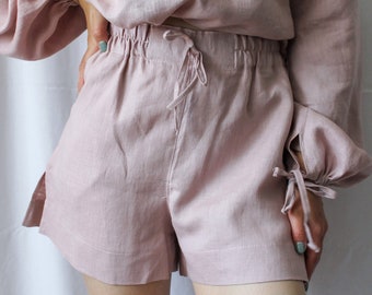 Linen shorts / Linen shorts women / High waisted linen shorts / Shorts women / High waisted shorts