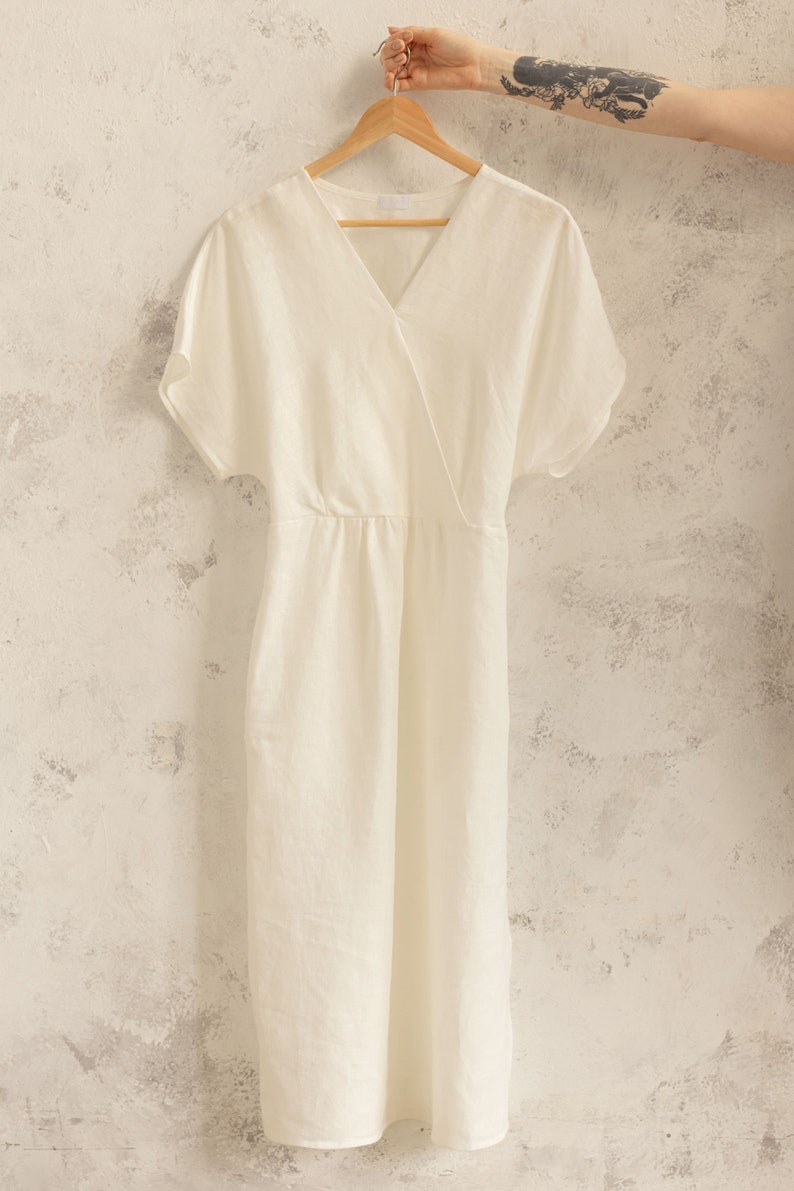 Linen Wrap Dress / Women's Linen Dress / Plus Size Linen - Etsy