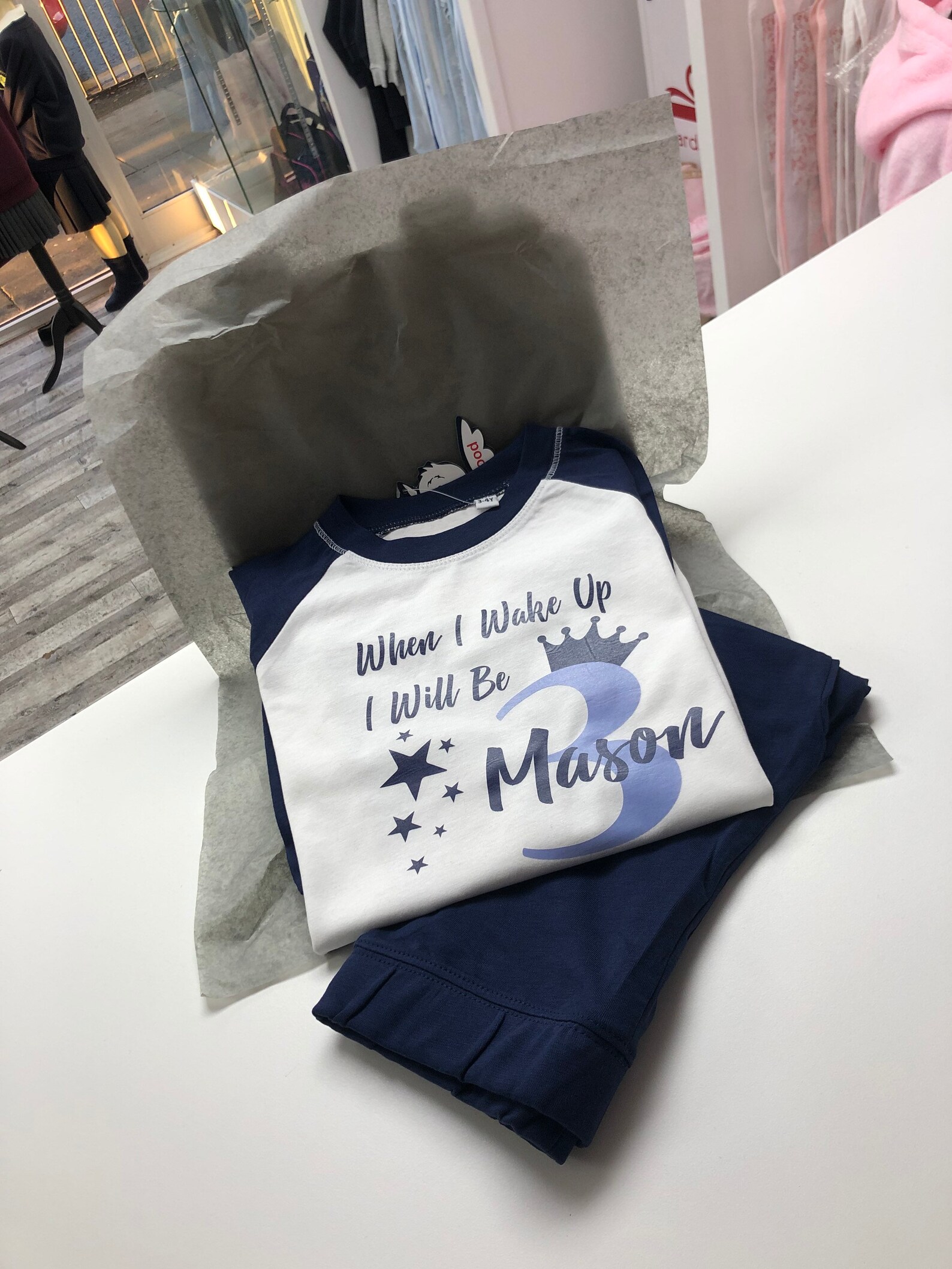 Personalised baby boys blue pyjama when I wake up I will be 1 | Etsy