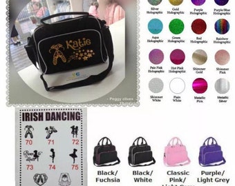 Personalised IRISH DANCING dance bag school bag any Name FAB glitter free postage gift xmas birthday easter girls