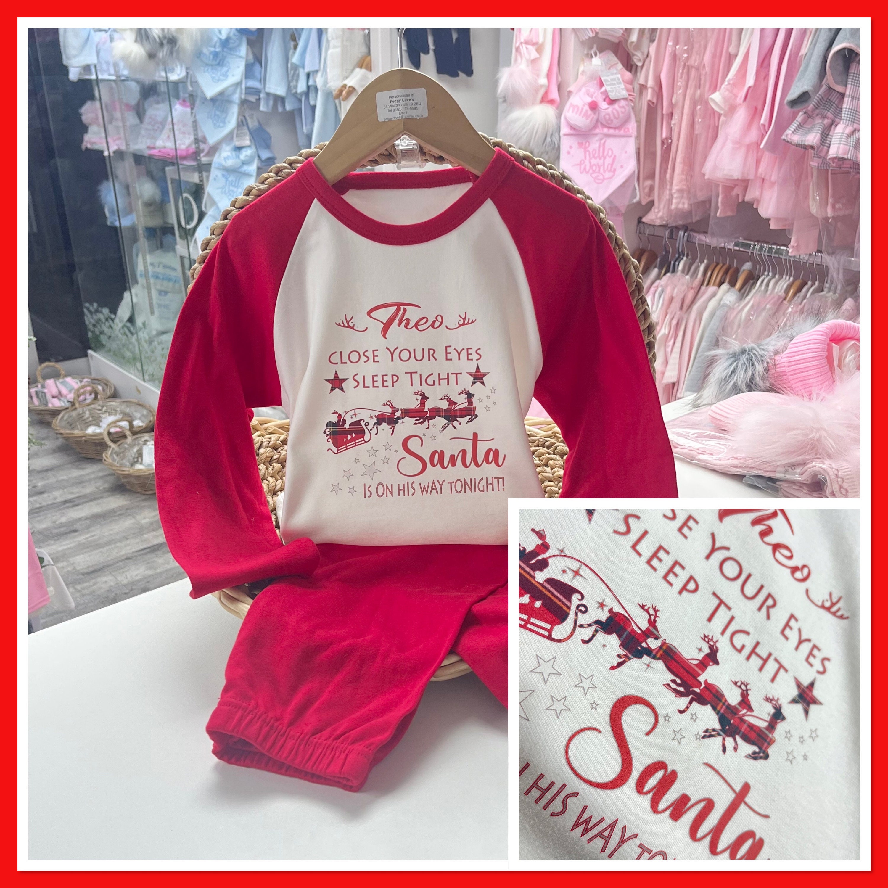 Personalised Boys Christmas Pyjamas Bib Vest Grow Pjs Any Name Santa is on the Way Christmas 0 10y Family Matching Santa Red Tartan Etsy Canada
