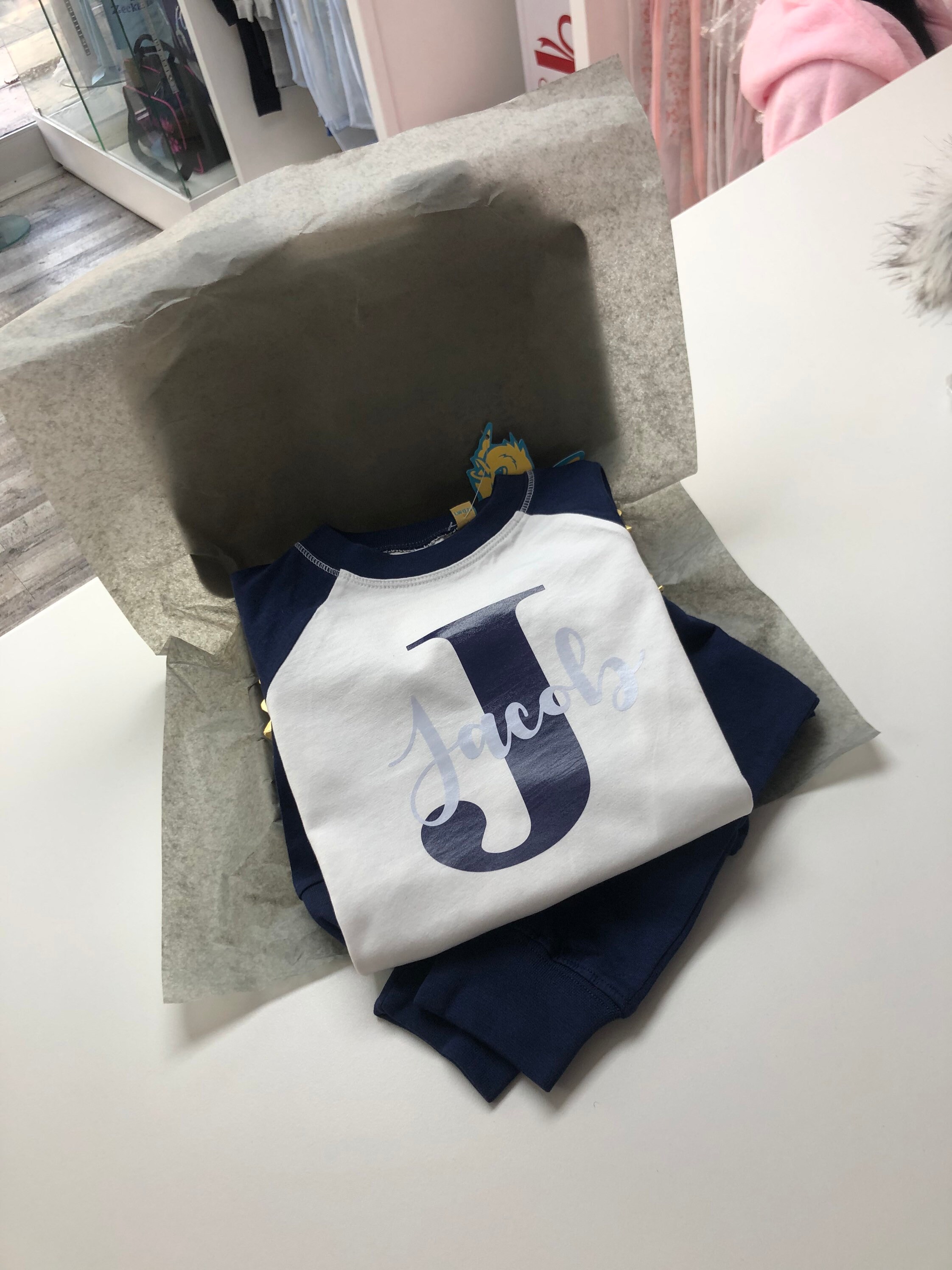 Personalised baby boys blue pyjamas 04 years any name and Etsy