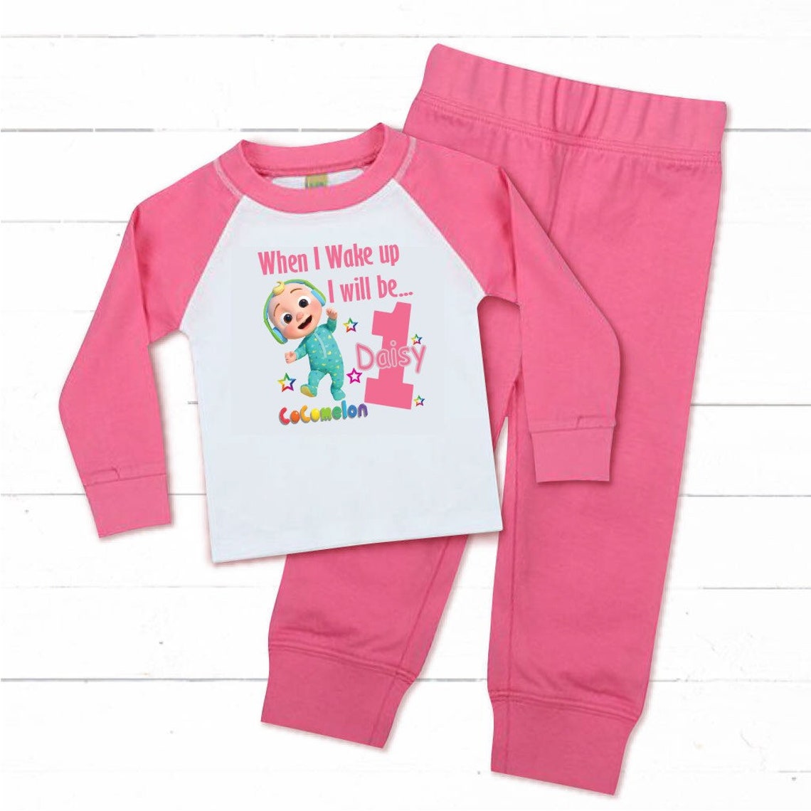 Personalised toddler Girls Pink pyjamas 04 years Etsy