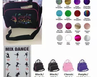 Personalised MODERN JAZZ FUNKY dance bag dance school bag any Name glitter free postage gift xmas birthday easter little girls