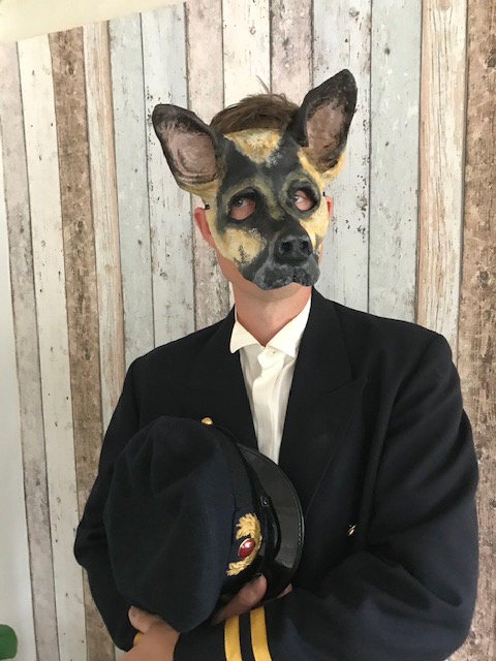 Handmade German shepherd mask paper mache mask masquerade Etsy