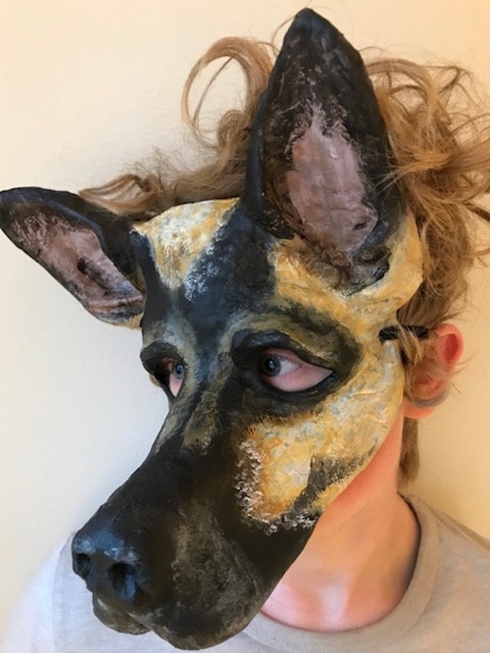 Handmade German shepherd mask paper mache mask masquerade Etsy