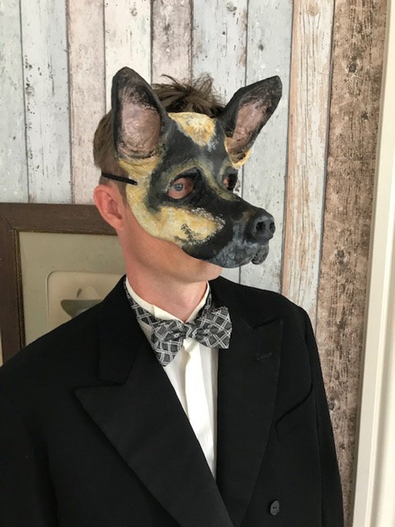 Handmade German shepherd mask paper mache mask masquerade Etsy