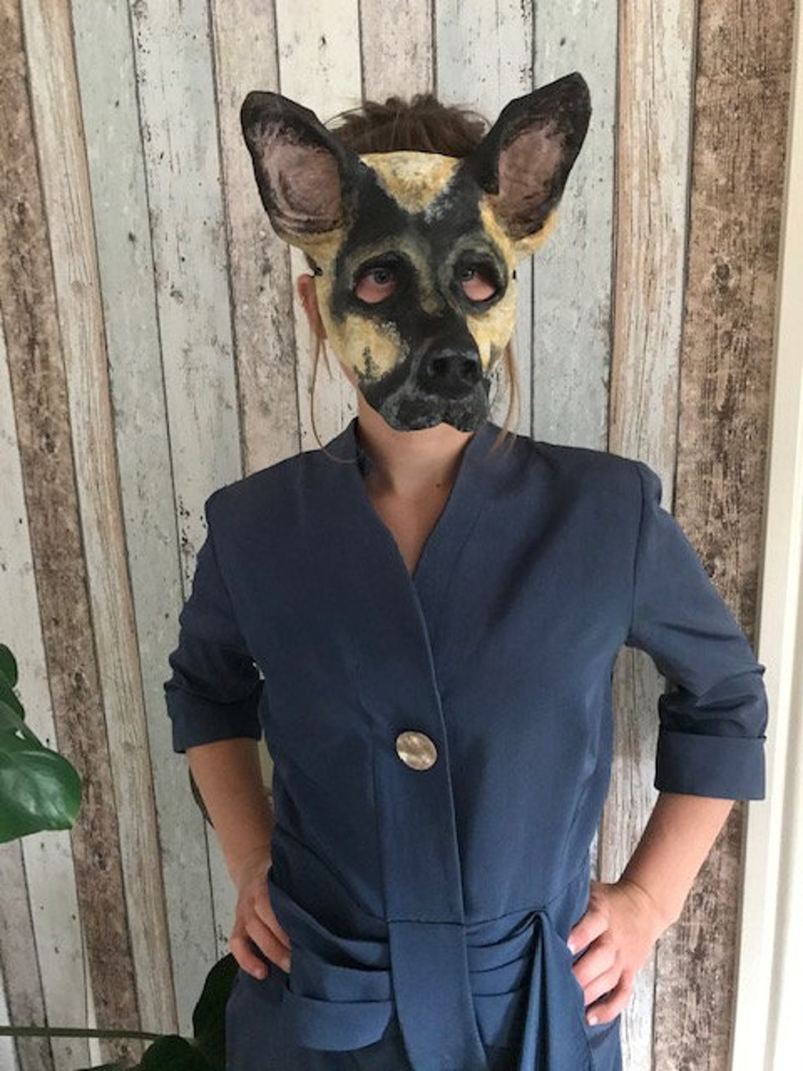 Handmade German shepherd mask paper mache mask masquerade Etsy