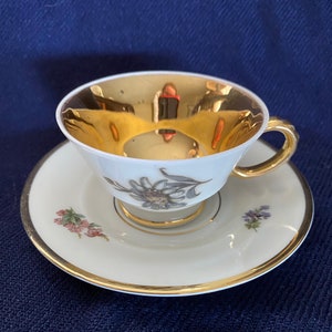 Antike Johann Seltmann Vohenstrauß Bavaria Demitasse Teetasse Daisy und Violett