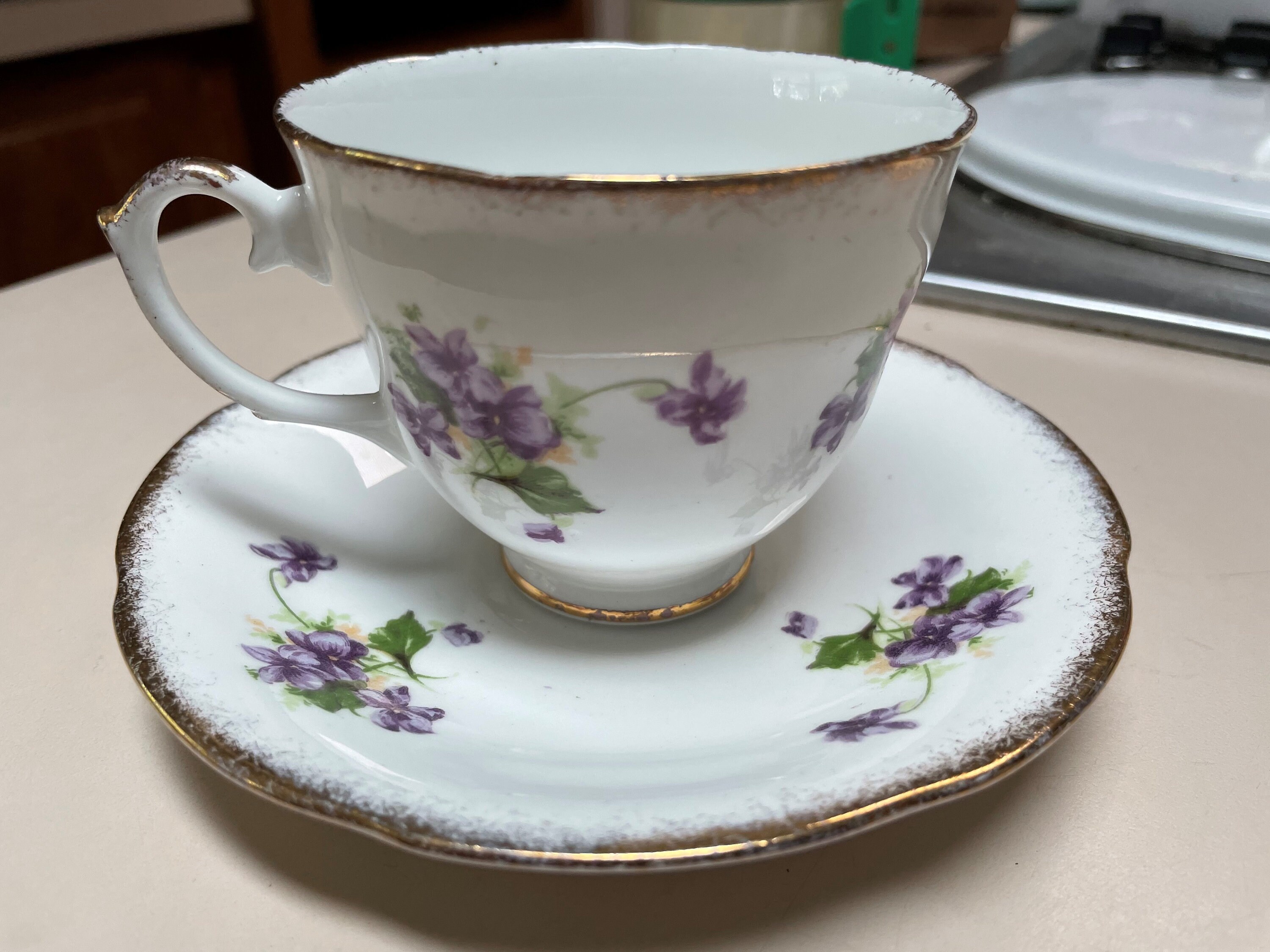 Purple Violets Royal Stuart Tea Cup and Saucer Etsy