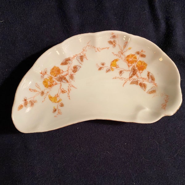 Antique Morning Glories Marx & Gutherz Carlsbad Austria China Bone Plate