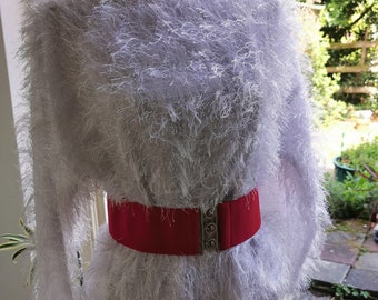 Geweldige witte pluche "yeti" trui - maat 38