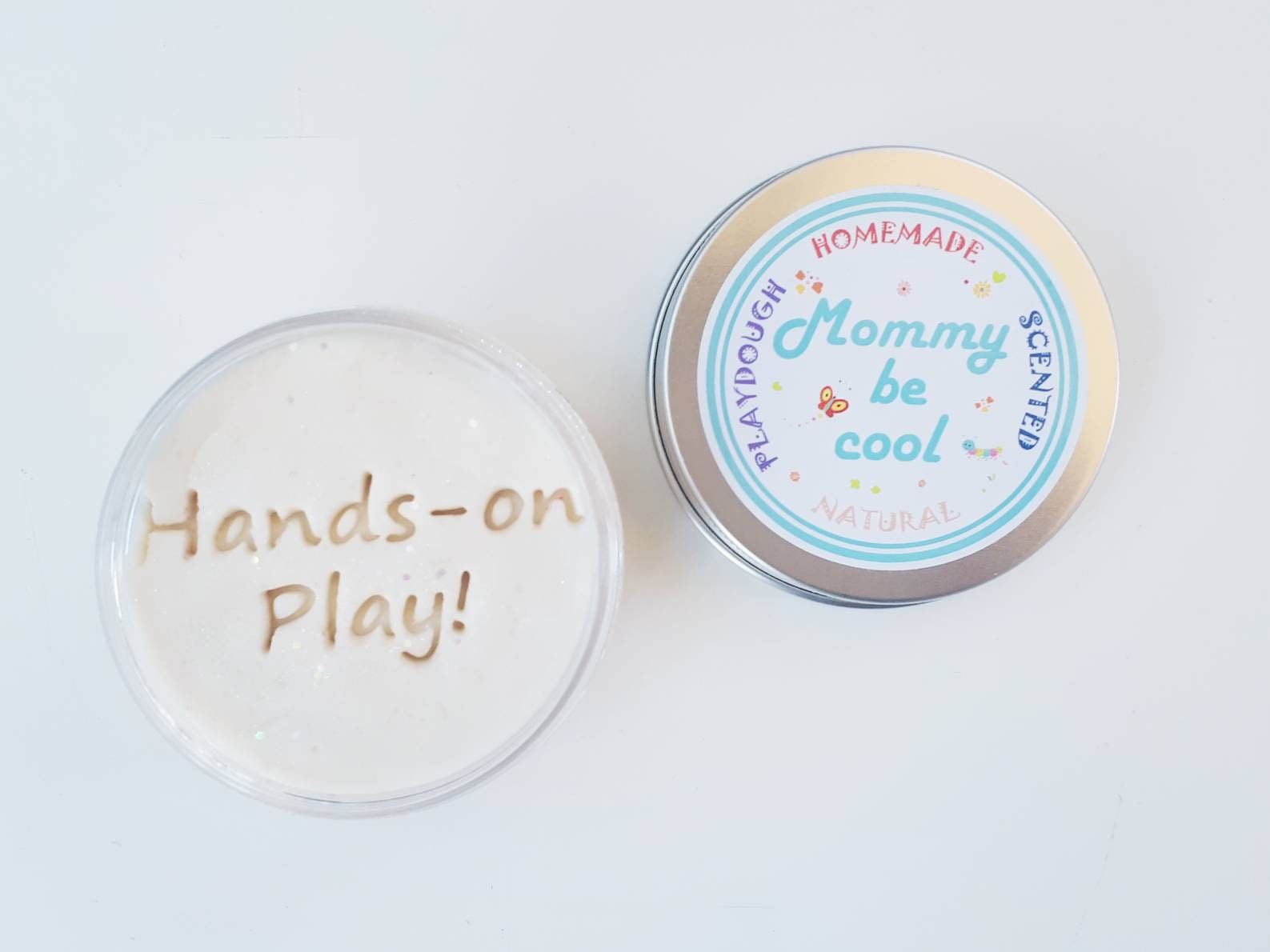 Snow White Natural Sensory Homemade Playdough, Non toxic, Eco Friendly Dough.
