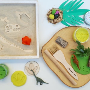 Dinosaur Excavation Sensory Play Kit with Natural Playdough