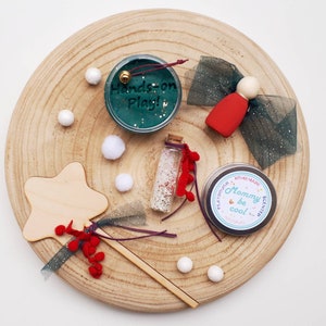 Red Fairy Mini Play kit with Sensory Playdough and Loose Parts